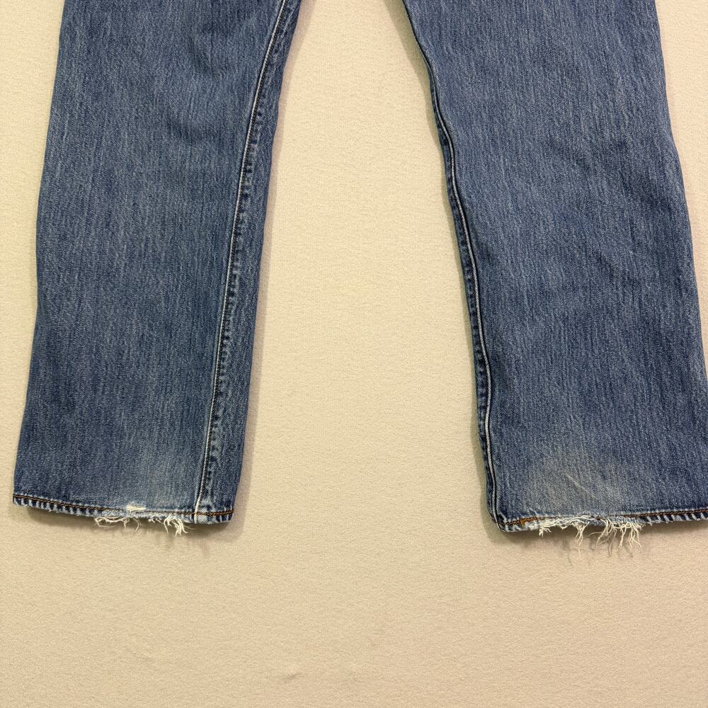 Levis 501 Jeans Men's 40x29 Blue Denim Faded Straight Leg Button Fly Distressed - Picture 6 of 11